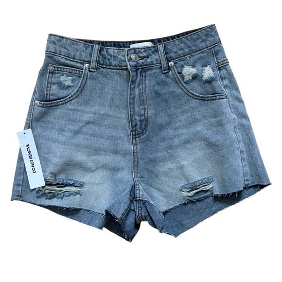Princess Polly Feels Like Summer Ripped Denim Cutoff Jean Shorts Size 6 New Tag - Picture 1 of 7